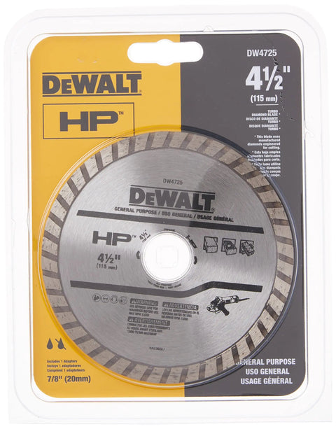 Pro Grade Diamond Blade For Masonry Dry Cutting With Continuous Rim And Seven Eighths Inch Arbor For Four Point Five Inch Disc