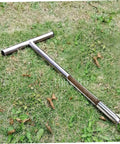 Stainless Steel Soil Sampler Probe With Ergonomic T Handle For Hay Core Sampling And Soil Testing on grass surface