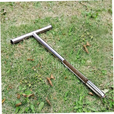 Stainless Steel Soil Sampler Probe With Ergonomic T Handle For Hay Core Sampling And Soil Testing on grass surface