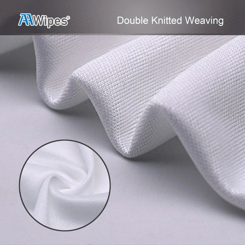 AAWipes cleanroom cloth wipes, white 6x6 in, double-knit polyester, lint-free.