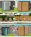 Before and after using Hide Ugly AC Unit With This Outdoor Wood Privacy Fence Enclosure No Dig Privacy Screen 48 By 48 Inches.