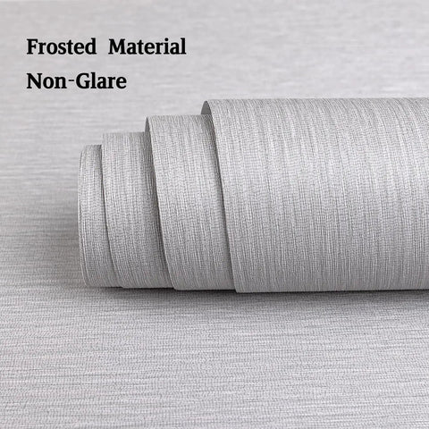 Solid Choice Thick Textured Vinyl Wallpaper Roll No Sweat Peel And Stick Wall Covering Durable Self Adhesive Home Decor Sheet smooth frosted gray textured vinyl material