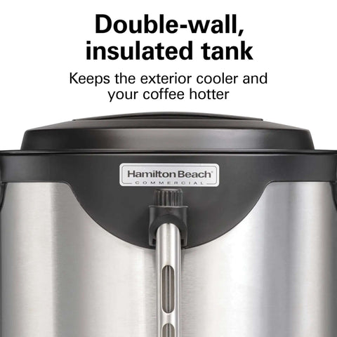 Commercial 40 Cup Stainless Steel Coffee Urn With No Touch Dispensing Double Wall Thermal Carafe 120V NSF Certified Fast