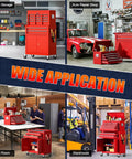 Heavy Duty 2 In 1 Detachable Tool Chest On Wheels With 10 Drawers Lockable Top Box And Bottom Cart in various workshop settings