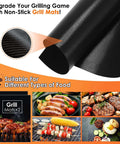 Yoehka BBQ grill mats set: two black non-stick mats for outdoor grilling