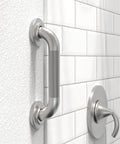 Heavy Duty 1-1/4 Inch Knurled Bath Grab Bar, ADA Compliant Shower Handrail, Wall Mount Mobility Aid for Seniors, Stainless Steel