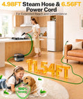 Odsd Handheld Steam Cleaner With 3 Level Steam Control For Home And Car Deep Cleaning Upholstery Tile Grout Heavy Duty Hot Vapor Mop Easy Handle Adjustment with 4.98FT steam hose