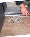 Stainless Steel Sliding Door Track Wheels With Nylon Rollers Silent Pulley System For Quiet Smooth Operation installed on floor