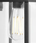 Close-up of Outdoor Wall Lantern 1 Light Clear Beveled Glass Textured Black Finish Farmhouse New Traditional Style detail