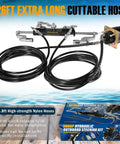 Plug And Play 300HP Hydraulic Outboard Steering Kit with 26Ft PU hoses, helm pump, and cylinder displayed on packaging.
