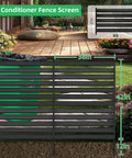 38 Inch Wide By 42 Inch High Air Conditioner Fence Screen Three Panel Outdoor Enclosure in backyard setting