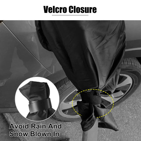 Heavy Duty EV Charger Plug Cover Waterproof Outdoor Electric Vehicle Port Cap Snap Back Velcro closure protecting from rain.