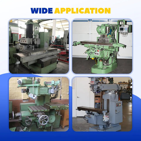 X Axis Power Feed For Milling Machines With Beefy 450 Inch-Lbs Torque, 0-200 RPM, 110V shown on various machine types
