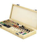 All In One 228 Piece Rotary Tool Accessories Kit For DIYers With One Eighth Inch Shank For Polishing, Grinding, Engraving Includes Sanding Bands, Grinding Stones, Wool Felt Wheels, And Wooden Case RA9228