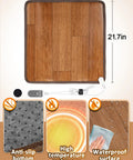 Under Desk Heated Floor Mat With 10 Temperature Levels And 3 Timers, 110V Electric Cozy Foot Warmer Pad, 19.7 x 21.7 Inches, Brown.