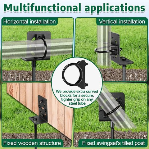 Four Pack 20 Inch Heavy Duty Ground Anchors Kit With Multi Purpose Brackets For Gazebos, Swing Sets, Fences, Carports, Sheds And Mobile Homes Earth Anchors For Secure Outdoor Installations