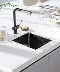 Undermount Kitchen Sink 15x17 Inch Gunmetal PVD Coated 16 Gauge Stainless Steel Single Bowl For Wet Bar Or Prep, Bar Ready