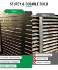 Weatherproof Metal Privacy Screen Panels For Outdoor Balconies Patios And Pools Black Louvered Design showing durability comparison