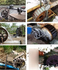 Portable 100W Low Speed Hydro Turbine Generator For Outdoor Streams And Rivers shown in various installation setups.