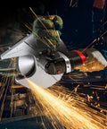 Newtry 36V Cordless Rebar Cutter Cuts Up To 5.31 Inches In Just Seconds Portable Electric Steel Bar Saw With Carry Case For Construction Pros cutting metal with sparks flying.