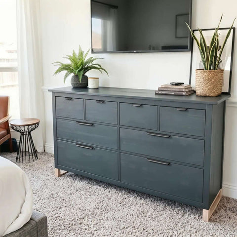 Dresser with Beefy 3 Inch Black Finger Pull Handles For Cabinets And Dresser Drawers Edge Pulls Aluminum Alloy Hardware