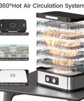 No Sweat Compact Food Dehydrator For Crafting Homemade Beef Jerky Crispy Banana Chips Dried Oregano Leaves And Handcrafted Puppy Bites with 360° Hot Air Circulation System.