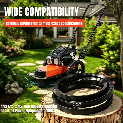 Replacement 45 Inch Drive Belt For Trimmer Mower And DR Power Equipment Heavy Duty Built To Last Wear Resistant Oil And Heat Resistant Belt Durable Outdoor Tool Part For Smooth Operation And Long Lasting Performance on trimmer mower