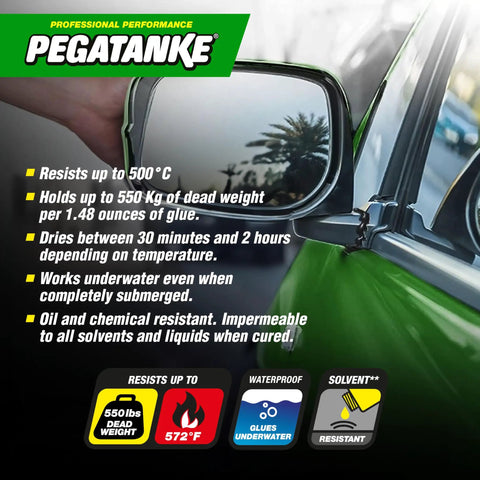 Pegatanke two part epoxy resin and cold weld adhesive for gas tanks and general repairs, features and application usage