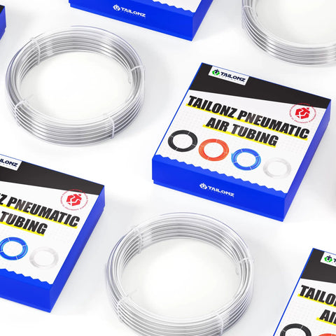 Clear 6mm OD 4mm ID Polyurethane PU Air Hose Tube Kit with boxes, 10m length, high pressure, for auto shop tools and DIY air systems