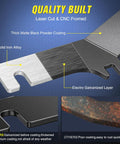 Detailed view of Heavy Duty Ditch Light Bracket Kit for Ford F150 Raptor, showcasing solid iron alloy and electro galvanized layer.