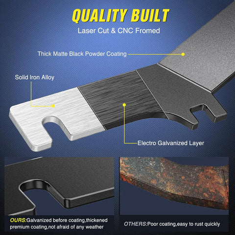 Detailed view of Heavy Duty Ditch Light Bracket Kit for Ford F150 Raptor, showcasing solid iron alloy and electro galvanized layer.