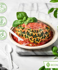 100% Compostable Large Disposable Spoons, 6.5 Inch Bulk Pack, Eco Friendly, Ultra Durable and Heat Resistant Cutlery Alternative With Tray for Parties, Catering, and Everyday Use with hot pasta