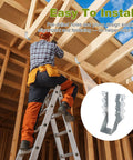 Person installing 2x8 Joist Hangers Set 50 Pcs 20 Gauge Heavy Duty Face Mount Rafter Brackets for framing on wood structure.
