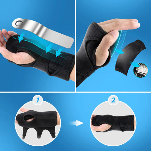 Copper Infused Adjustable Wrist Support Splint For Carpal Tunnel Relief Fits Both Hands, comfy with adjustable straps