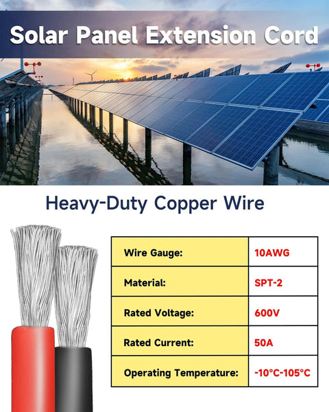 Beefed Up Heavy Duty 10 AWG SAE Extension Cable 3Ft Quick Disconnect Tinned Copper Wire With Polarity Reverse Adapter