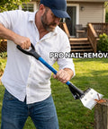 Legit Heavy Duty Two In One Roof Shingle Removal Shovel With Built In Nail Puller Comb And Short D Handle Made From Tough Carbon Steel To Make Your Reroofing Jobs Hella Easier in use for nail removal.