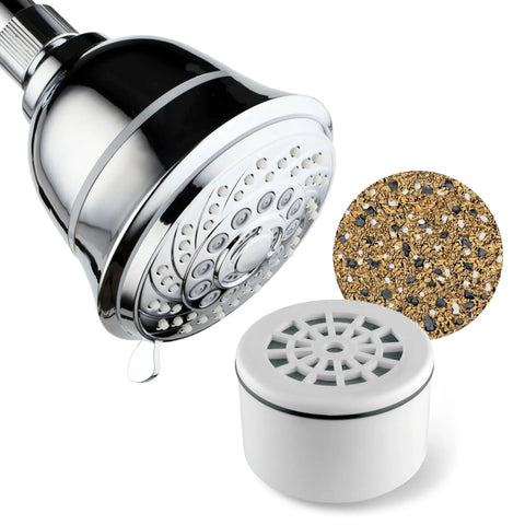 Replacement Enriched KDF Cartridge For Compact Universal Shower Filter And Filtered Handheld Or Fixed Shower Heads, Keeps Hard Water In Check, Works With 36F To 113F Temperature Range, Includes Calcium Sulfite And Activated Carbon For Cleaner Water