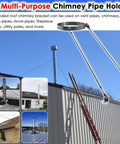 Rock Solid Stainless Steel Chimney Flue Support Bracket For Wood Stoves And Fireplaces Heavy Duty Heat Resistant Double Wall Exhaust Pipe Roof Mount No Sweat Install on roof anchoring exhaust pipes.