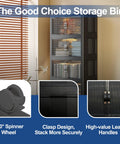 Collapsible Stackable Storage Bins 580 Qt With Door And Lid For Blanket And Pillow Organization In Bedroom Closet And Living Room Black 26 W X 17 D X 71 H Small Space Savior with features like 360° spinner wheel, secure clasp design, and leather handles.