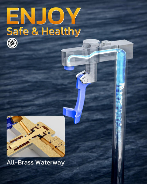 Glass Filler Faucet For Bars And Restaurants Deck Mount Chrome Drinking Water Station internal brass waterway