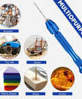Blue Pin Vise Hand Drill Set With 74 Micro Twist Drill Bits And 20 PCB Mini Bits for resin, jewelry, wood, and model making.
