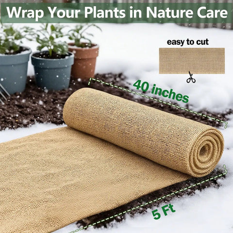 40 Inch Wide Burlap Fabric Roll By The Yard Natural Jute Garden Material for planting and DIY projects outdoors