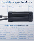 24V DC Brushless Spindle Motor With 10800 RPM And 104W Output Air Cooled For CNC Router Milling Machines dimensions
