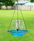 Cascade Hanging Bird Bath Fountain For Outdoor Garden Decor, Solar Powered Bird Bath With Water Pump, Metal Hummingbird Fountain