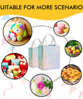 Iridescent Glossy Gift Bags Set, 15 Pcs Medium Size 8x4x10 Inch With Handles, Holographic Reusable Gift Bags For Various Events