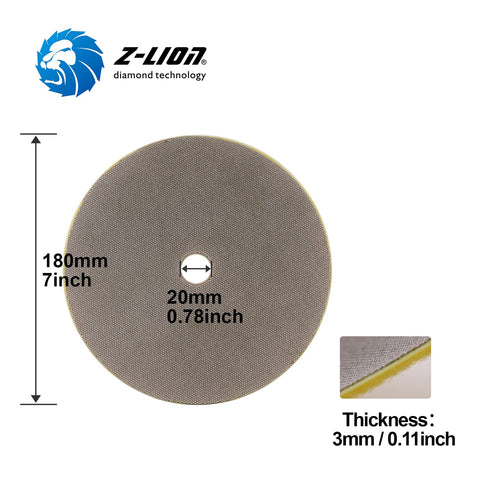 180mm 7 inch electroplated diamond polishing pad with thickness 3mm, suitable for 7 Inch Glass Electroplated Diamond Polishing Pads 4 Piece Set With Grits 60 120 200 400 For Wet Or Dry Sanding On Stone Metal And Glass Heavy Duty Wet Dry Use Sander Or Grinder Friendly Fast Cutting Long Lasting