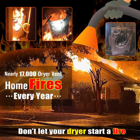 House fire highlighting the importance of 5 Piece Dryer Vent Cleaning Kit With Universal Vacuum Hose Attachment And Tools