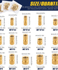 Heavy Duty Brass Knurled Threaded Inserts Kit For Plastic Injection Molding M2 M3 M4 M5 Heat Set Female Thread Nuts 500Pcs Metric Ultra Strong Bond For Nylon PLA And 3D Printed Parts size chart and quantity