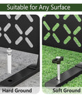 72 Inch Metal Outdoor Privacy Screen Panel Freestanding Decorative Fence for Patio Garden and Yard with versatile ground fixtures