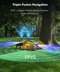 Robot Lawn Mower Pro With Modular Design For Large Yards Up To 6 Acres with RTK and vision navigation in a grassy area